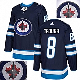 Jets #8 Trouba Navy With Special Glittery Logo Adidas Jersey,baseball caps,new era cap wholesale,wholesale hats